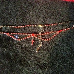 Spencer's Blood Red Cross Choker